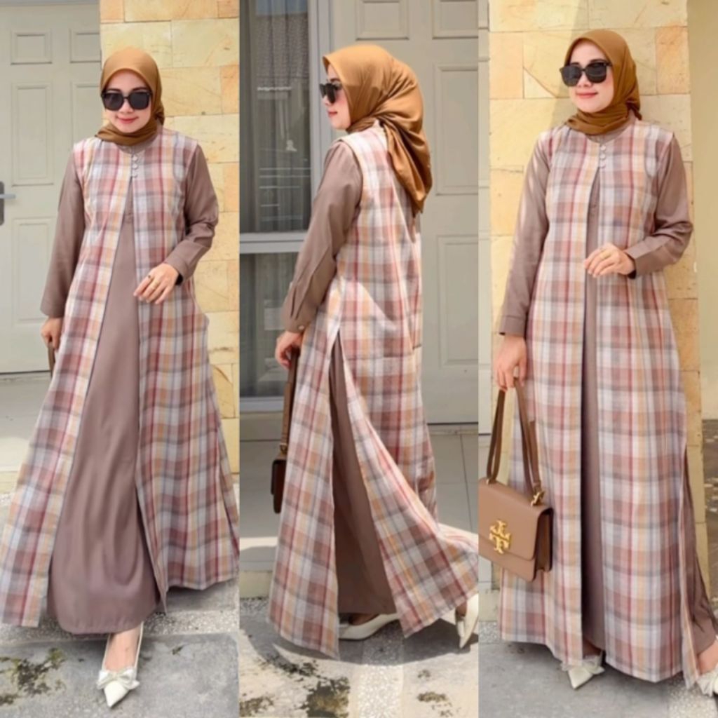 DRESS SET INNER OUTER DIMARA KATUN TRISET ORIGINAL DIMARA TERBARU GAMIS KATUN TRISET INNER KATUN TOY