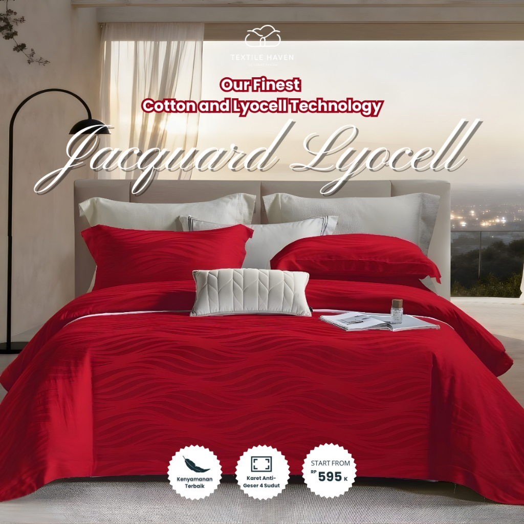 Sprei dan BedCover Jacquard Tencel Serat Bamboo Original 80s | Sprei KingKoil Sutra Emboss tinggi 40