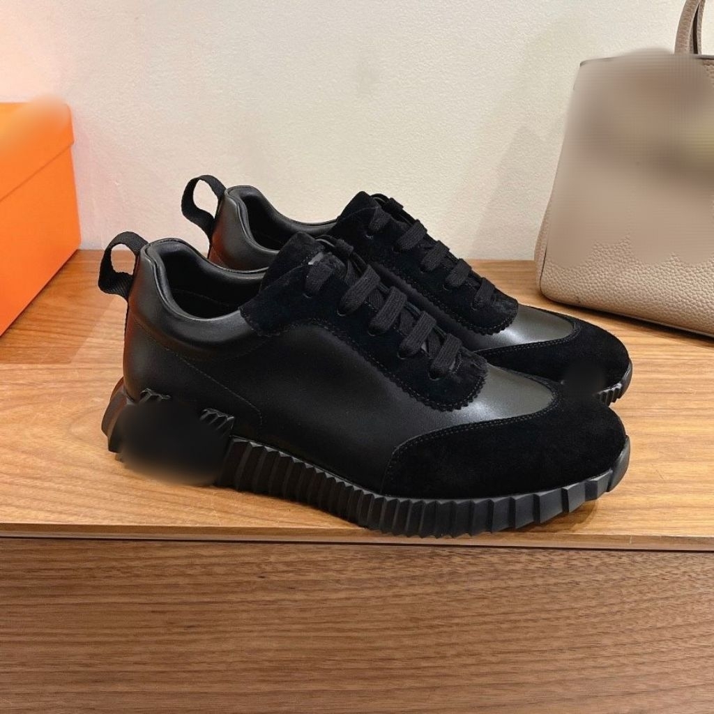 SEPATU SNEAKER PRIA KULIT HM4331 SNEAKER PRIA HITAM BRANDED