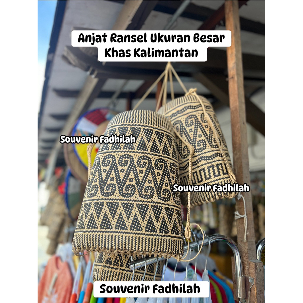 Anjat Ransel Rotan Uk Besar Anyaman Halus