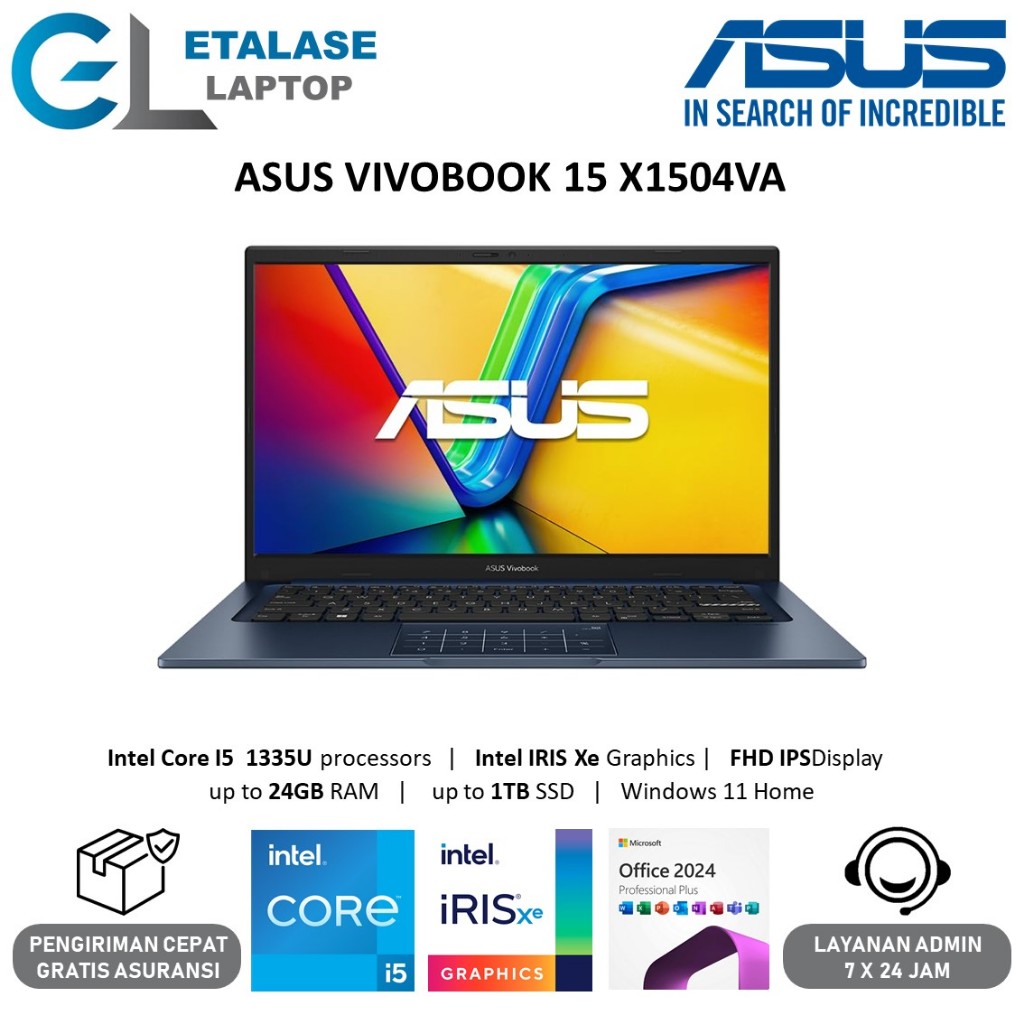 Laptop Asus Vivobook 15 X1504VA Intel Core i5 1335U 16GB 1TB 15.6 Inch FHD IPS Windows 11 Home