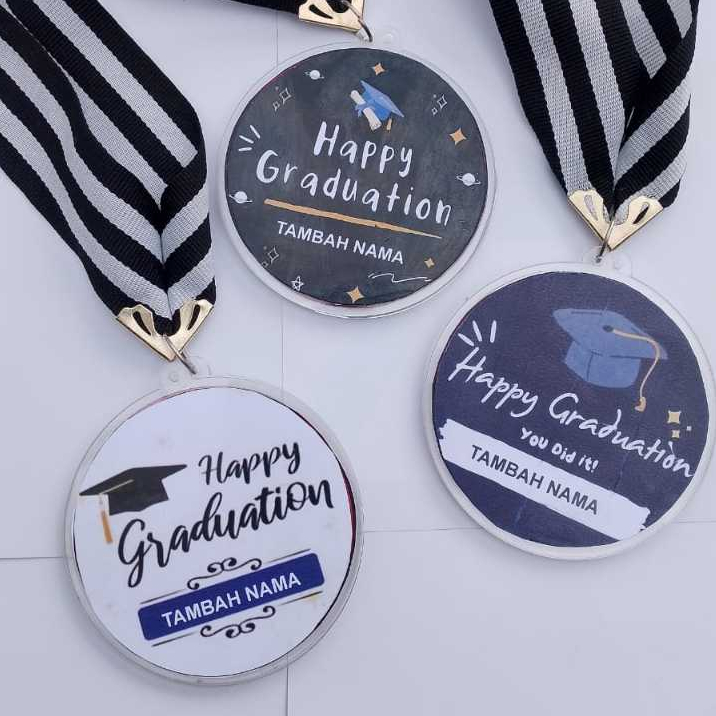 medali happy graduation costum - akrilik mendali wisuda