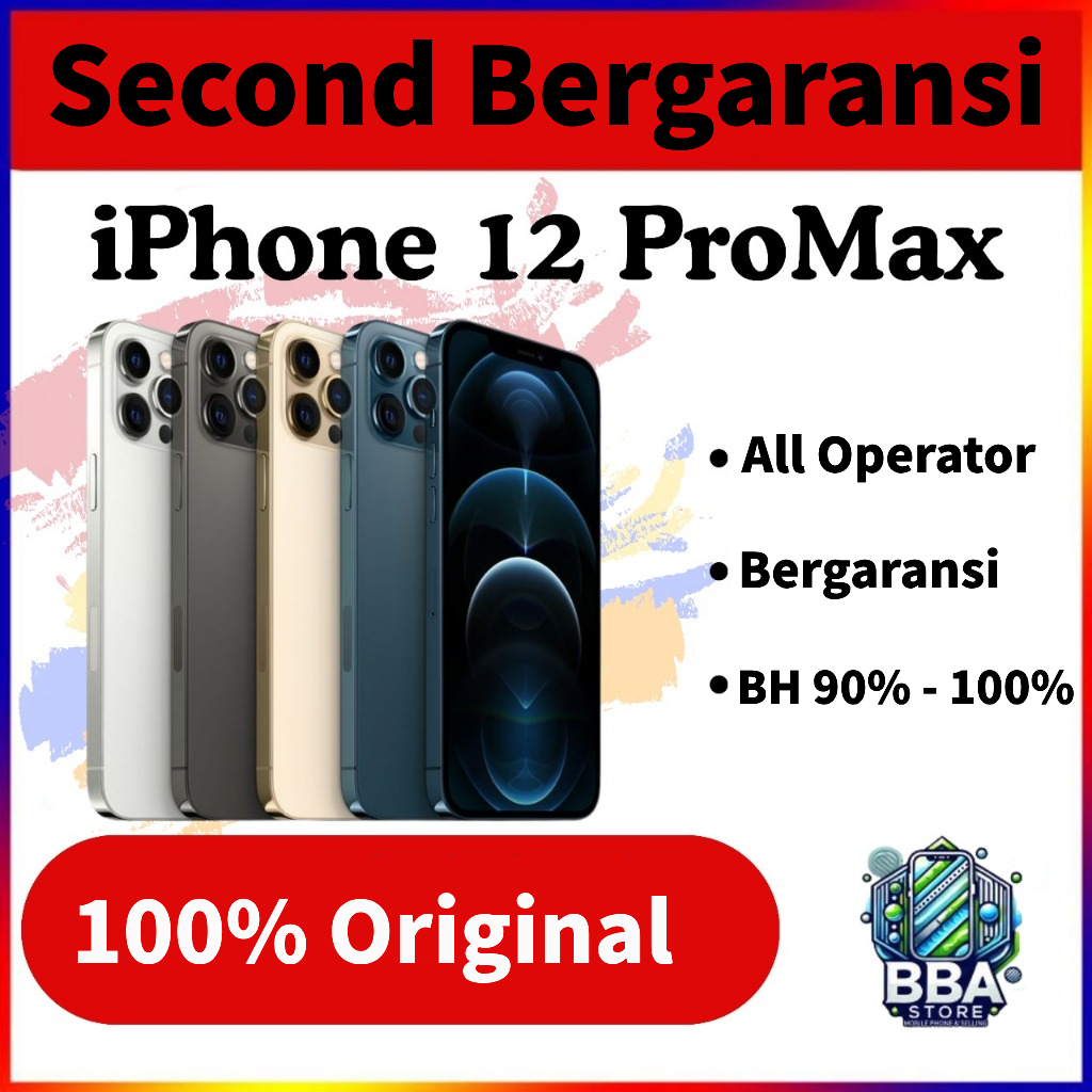 IP 12PRO MAX 128GB/256GB/512GB SECOND 100% ASLI ORIGINAL