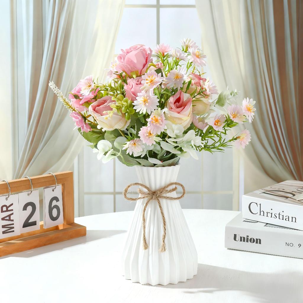 Set  Vas Bunga  Plastic Aesthetic Bunga Hias Plastik Bunga Hias Plastik bunga hiasan ruang tamu