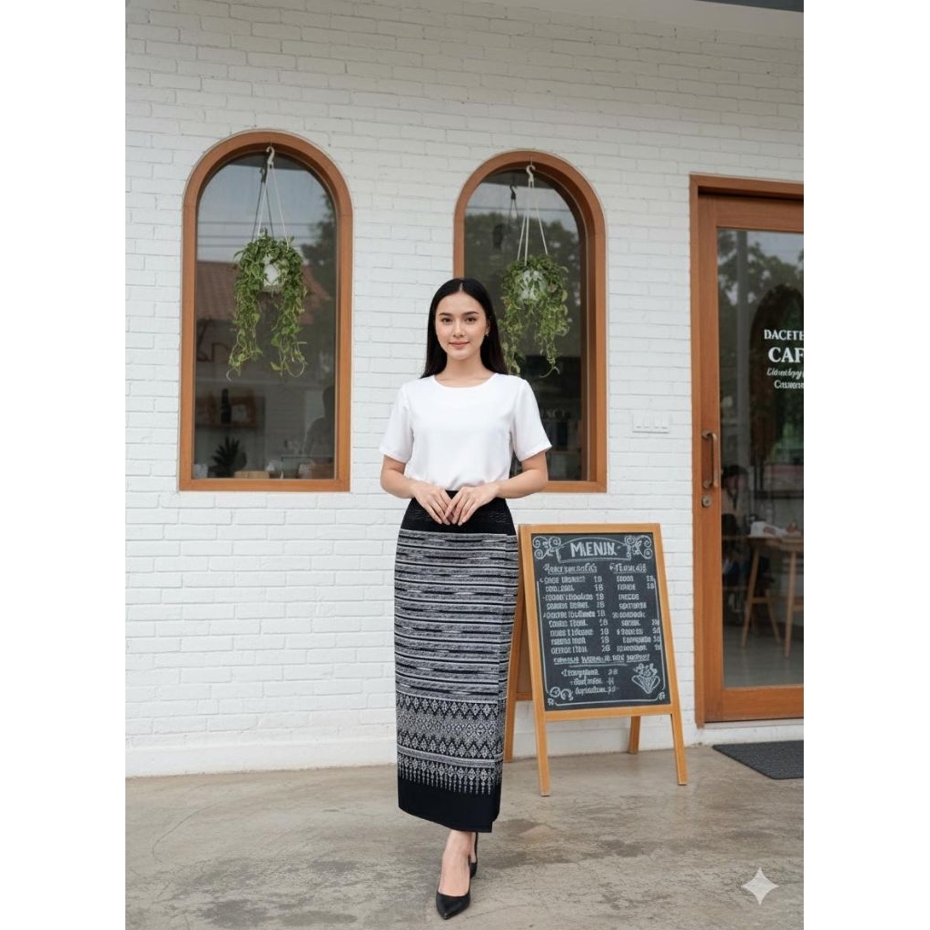 Rok tenun Lilit dasar hitam
