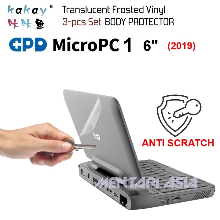 Anti-Scratch Body Protector GPD MicroPC 1 6-inch (2019) - KAKAY Premium 3-pcs Set MATTE Vinyl