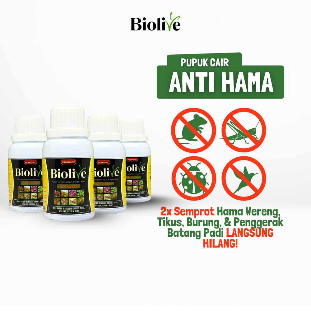 [4 Pcs] BIOLIVE Pupuk Anti Hama Cair Pembasmi Hama & Suburkan Tanaman - 100 mL