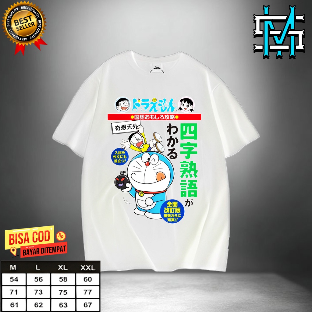 Kaos Lengan Pendek Motif Anime Doraemon Merek Trend Amerika Ukuran M.L.XL.XXL. Gaya Jepang Pria Musi