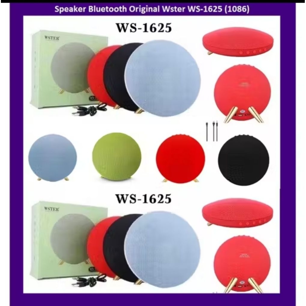 Speaker Bluetooth Portable Wster WS 1625 Bulat Besar Super Bass