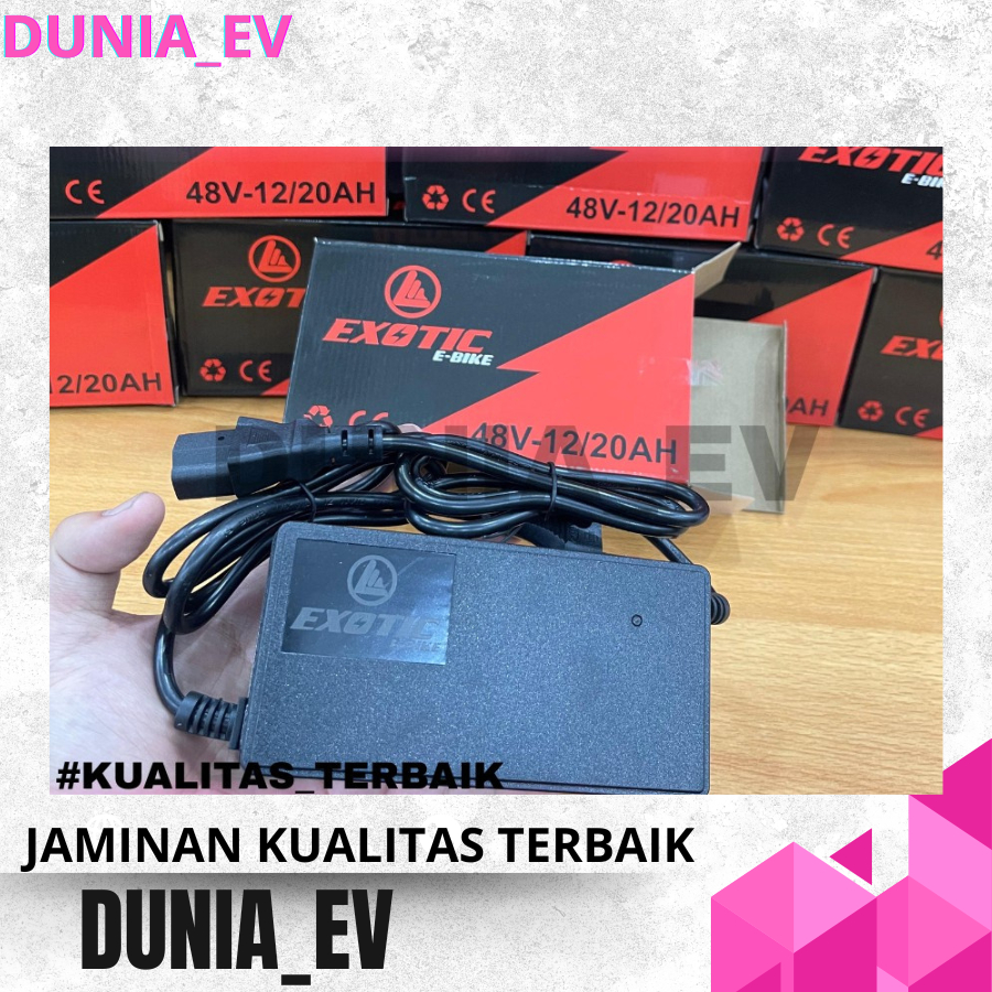 Charger Sepeda Listrik EXOTIC 48V-12/20AH/ Charger Sepeda Listrik Exotic 48V-12/20Ah