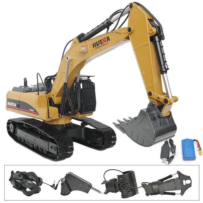 HUINA 1580 New RC Excavator Big FULL Metal 1/14 23Ch ( 1580 ) CAT 580