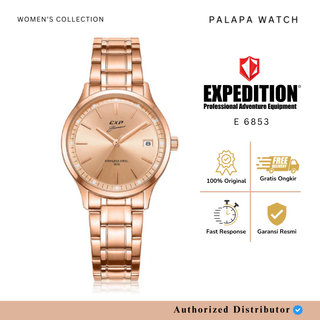 Jam Tangan Wanita Expedition EXP 6853 / E6853 / E 6853 Rantai Glamour Original