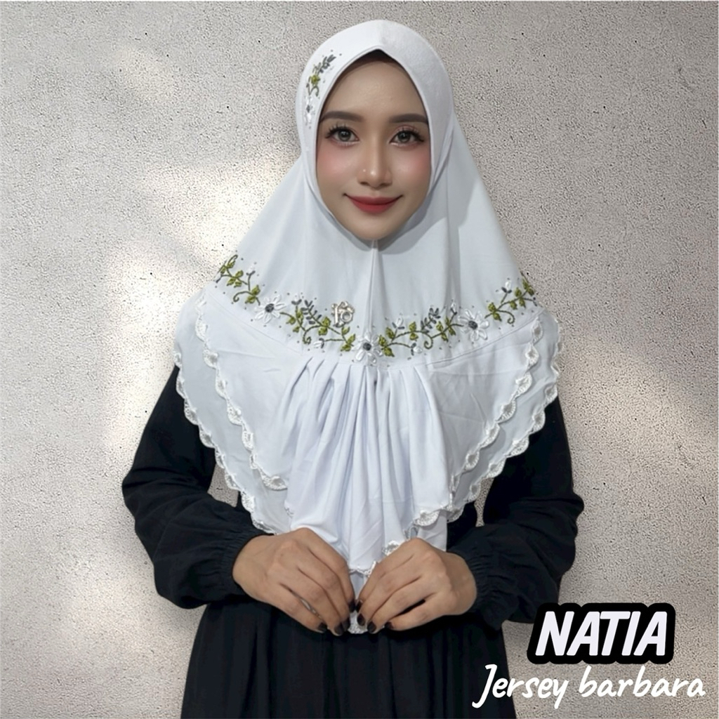 Jilbab instan Natia  renda cantik mewah ory FO hijab wanita muslim dewasa