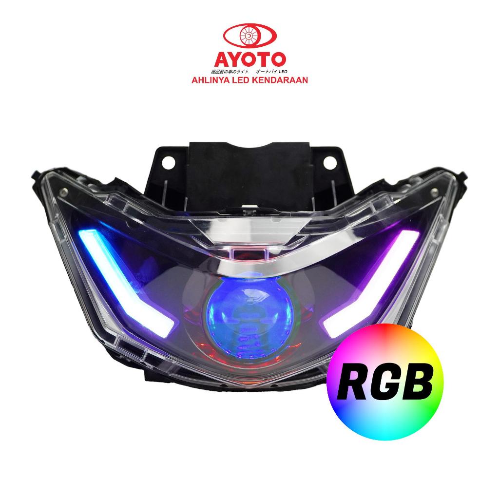 HEADLAMP BEAT DELUXE GEN 1 2020–2023 AYOTO BILED 40W FULL SET DEMON EYES PLUG AND PLAY SEIN STOPLAMP