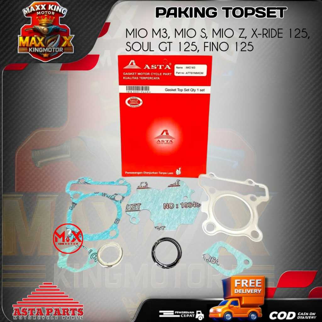 PAKING TOPSET MIO M3, MIO SOUL, MIO Z, X-RIDE 125, SOUL GT 125, FINO 125 GASKET TOPSET ASTA
