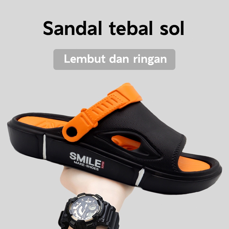 Latest men's sandals 2025 Korean style comfortable with soft back heels Cool rubber men's sandals