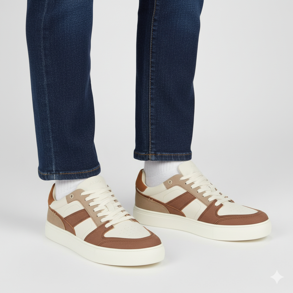 Sepatu Sneakers Pria Aldo Retrospec Beige Sneakers Original