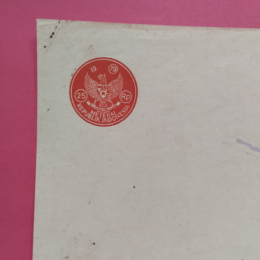 Kertas Segel Kuno Rp 25 Tahun 1979 Single