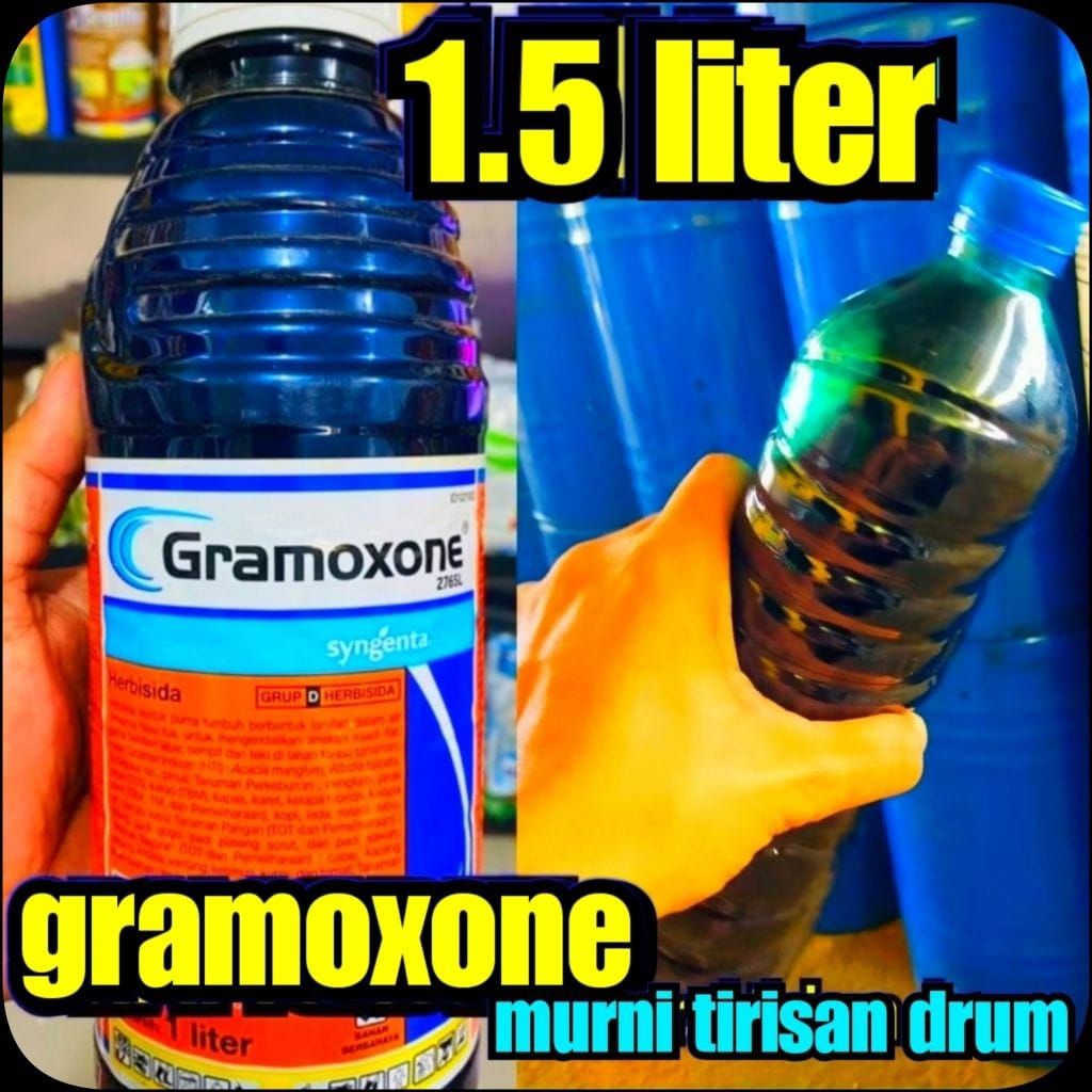 obat rumput jenis gramoxone.kemasan 1.5liter tirisan Dr Drum sangat ampuh membasmi rumput.dosis 150m