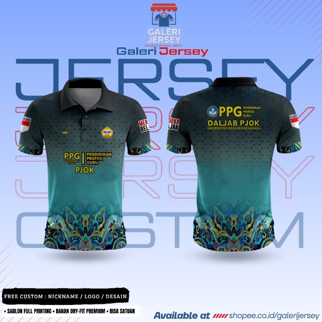 KAOS JERSEY SERAGAM PPG PJOK TAHAP 4 UNIVERSITAS DEHASEN BENGKULU FULL PRINTING