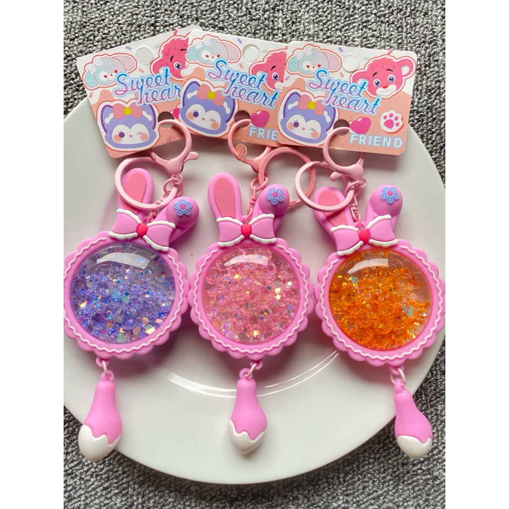 Gantungan kunci/Gantungan tas air glitter premium