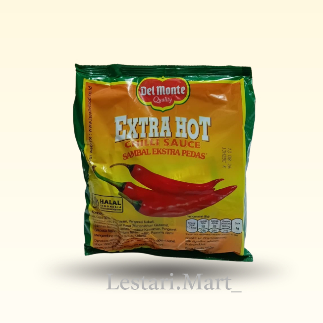 Delmonte Extra Hot Sachet ( 8gr x 24 Sachet ) Delmonte Saus Sambal / Saus Sachet Delmonte