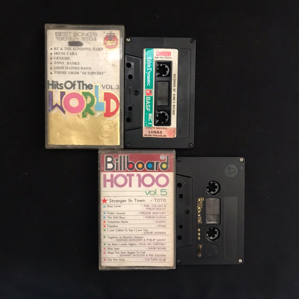 Kaset Hits of The World vol. 3 & Billboard Hot 100 vol. 5 (sepaket)