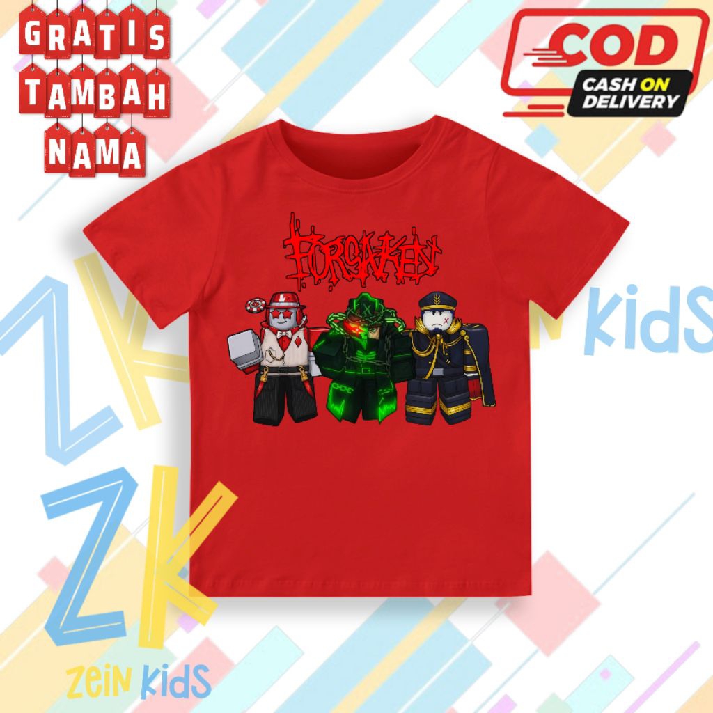 Kaos Anak Roblox Forsaken - Baju Forsaken Roblox