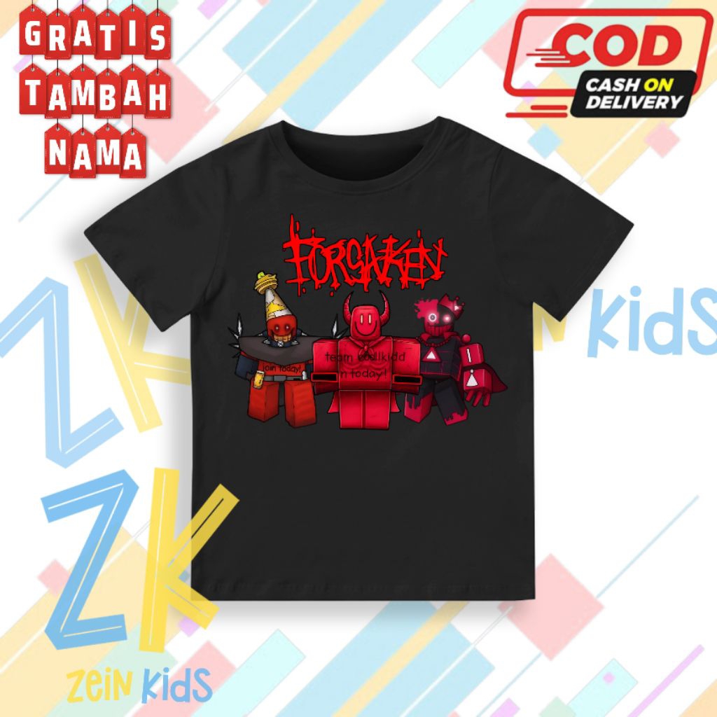 Baju Anak Roblox Forsaken - Kaos Anak Forsaken Roblox