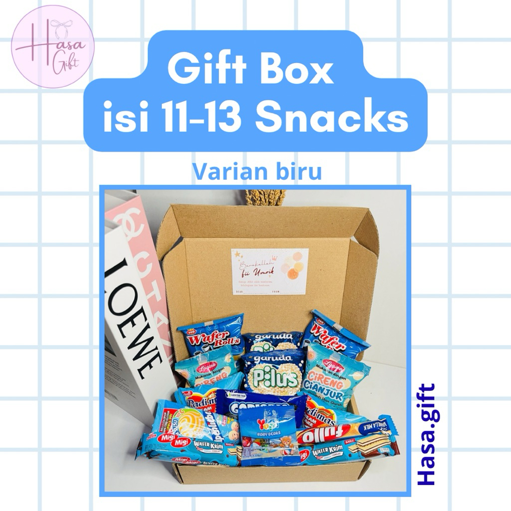 Box Gift Varian Biru | Box Snack Mini Gift | Mini Snack Hampers TERMURAH | Box hampers snack aesthet