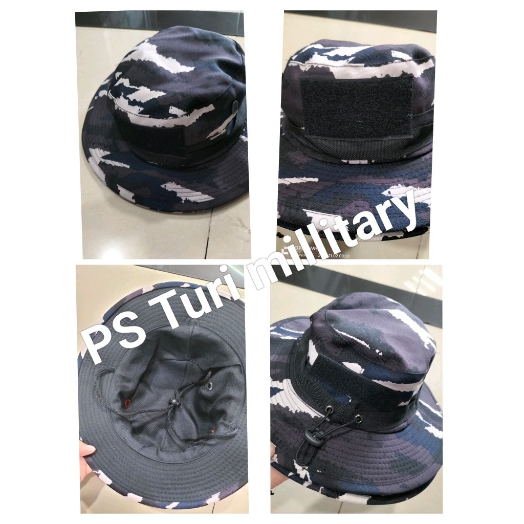 topi rimba TNI Al bahan falbet bagus