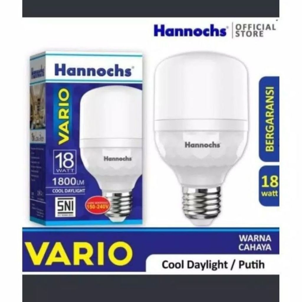 LAMPU HANNOCHS 18 WAT PAKET ISI 4