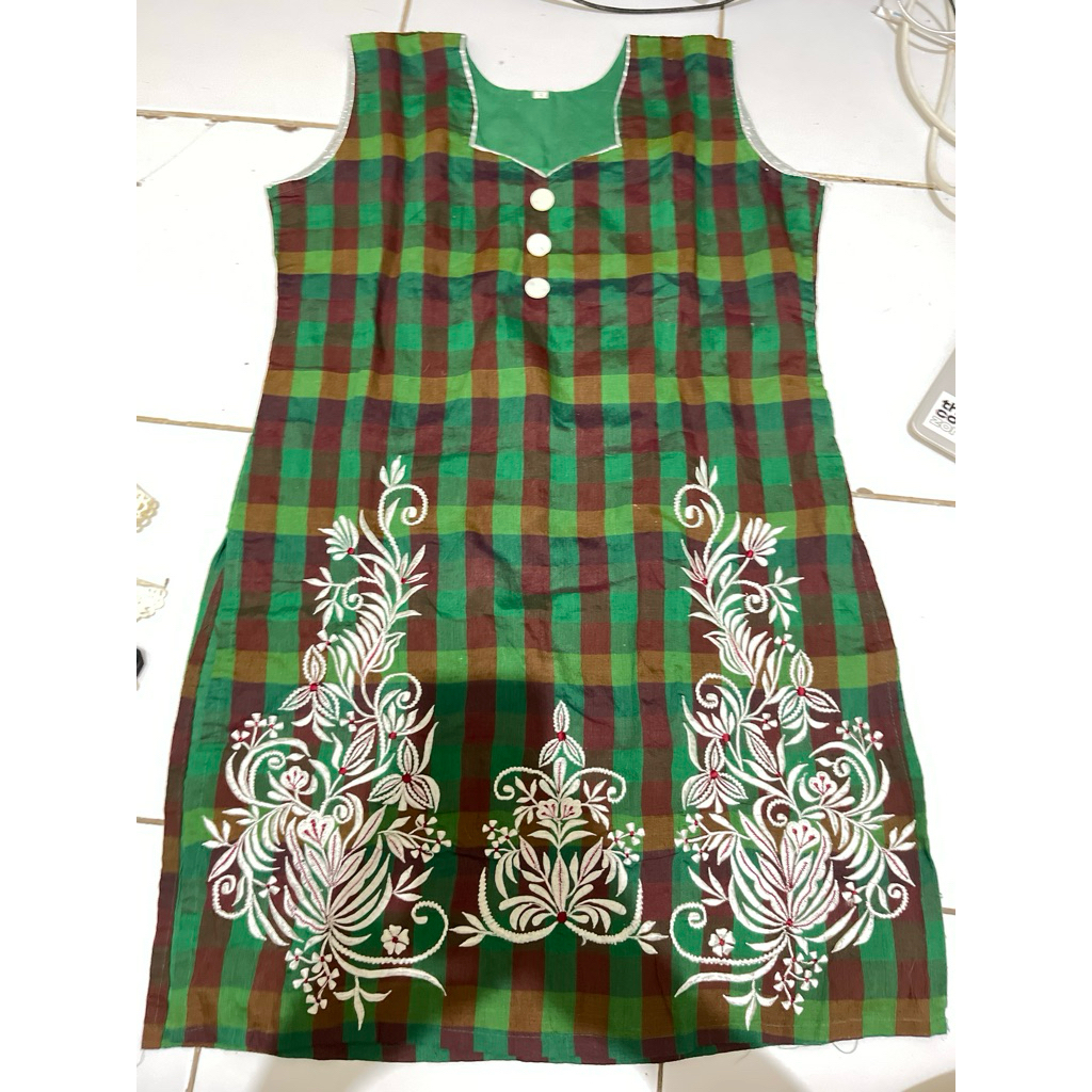 vest wanita hijau bunga bunga