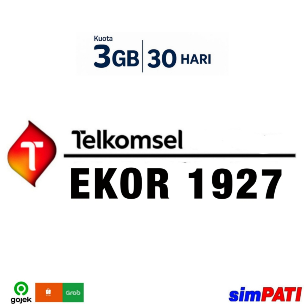 INCLUDE KOUTA 3GB - Kartu Perdana Nomor Cantik Telkomsel Simpati EKOR - 1927