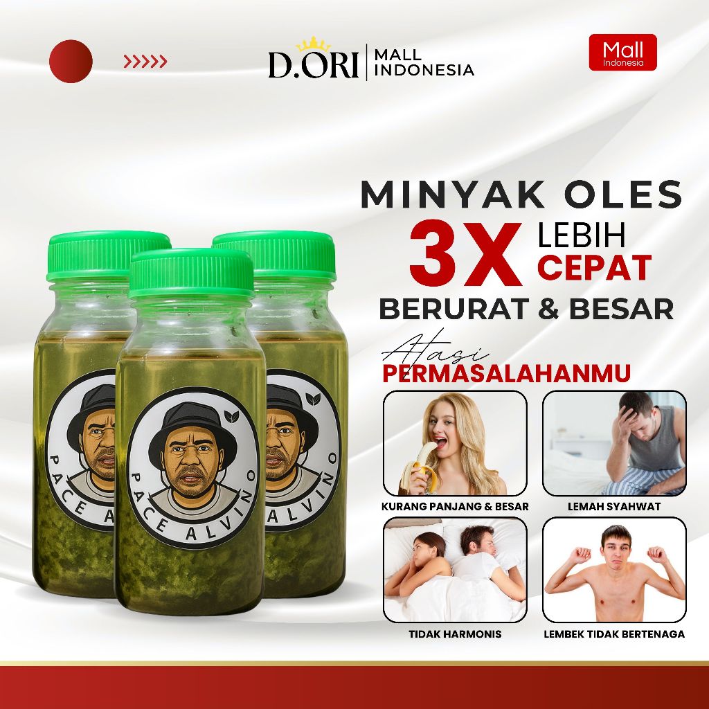 Minyak Urut Alvino Original 30 ML Free Kain Kasa - Daun Tig4 Jari Asli Papua