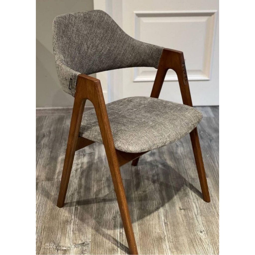Chair Kursi makan, kursi santai. Scandinavian, jok kain kayu jati produk