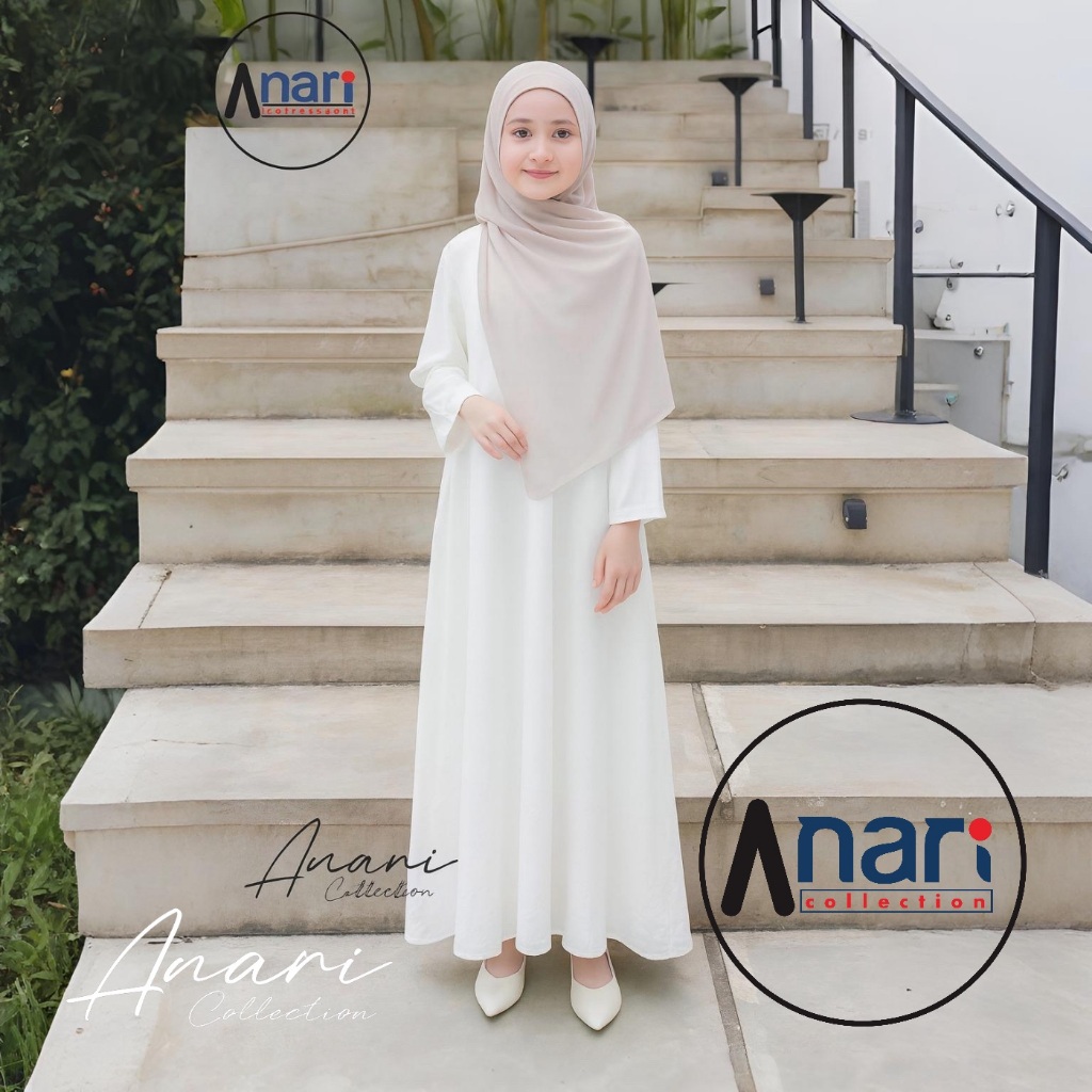 (Bisa COD) Meca Abaya Anak Turki polos Wolpis Premium Umur 5 - 13 Tahun / Dress Gamis Abaya Kekinian