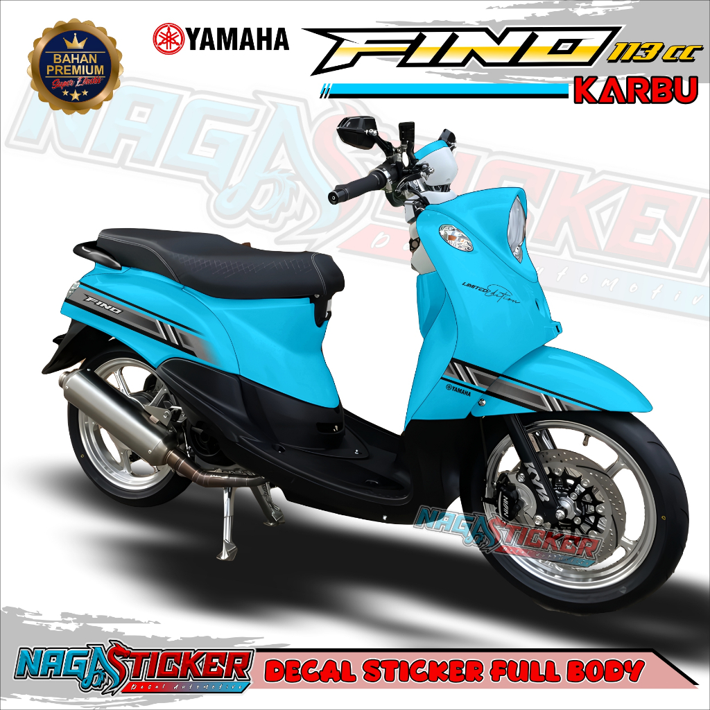 Bisa COD Decal Sticker Full Body Yamaha Fino Karbu 2012-2013 Simple Motif CA05 Desain Custom Dekal