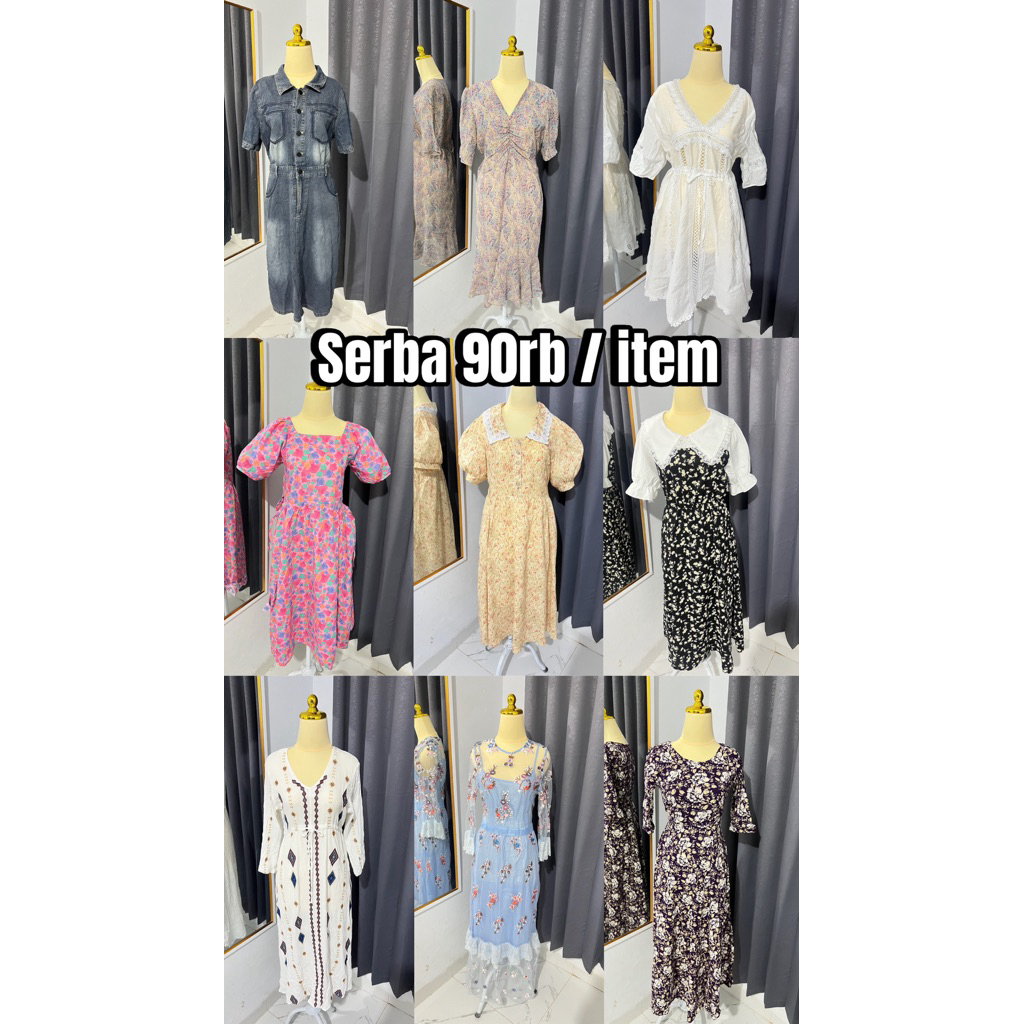 DRESS WANITA /DRESS VINTAGE /DRESS KOREA STYLE