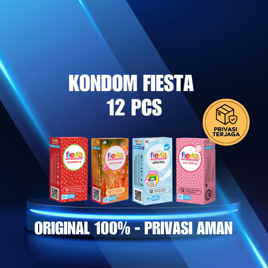 PRIVASI DIJAMIN AMAN | Kondom FIESTA Semua Varian Tipis Tahan Lama Polos Bergerigi - FIESTA Condom