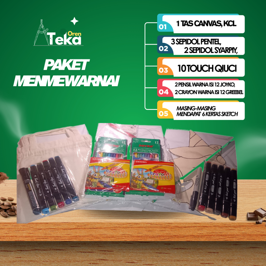 Media Gambar dan Mewarnai lengkap dengan Crayon dan Pensil warnanya