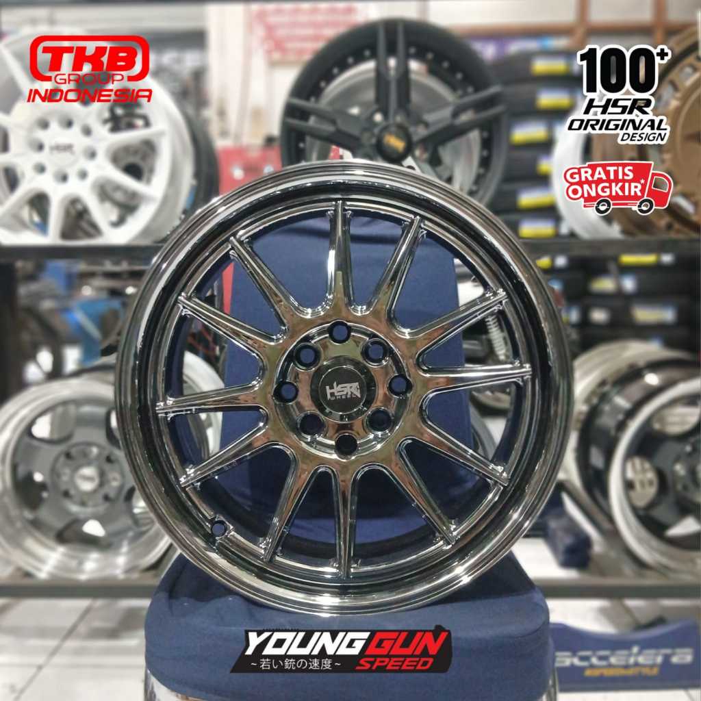velg mobil Black Chrome Ring 16 jari-jari Type HSR Ende R16