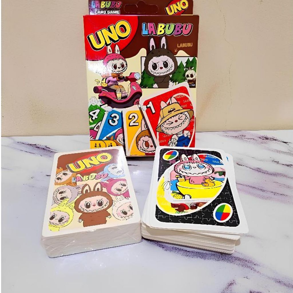 SEANDA HOUSE - Uno Labubu | Kartu Uno Karakter | Uno Variasi Labubu | Playing Card Uno Merah