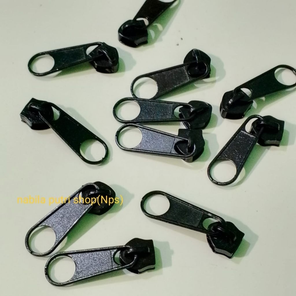 1 lusin - kepala resleting besi no.5, kepala resleting tas