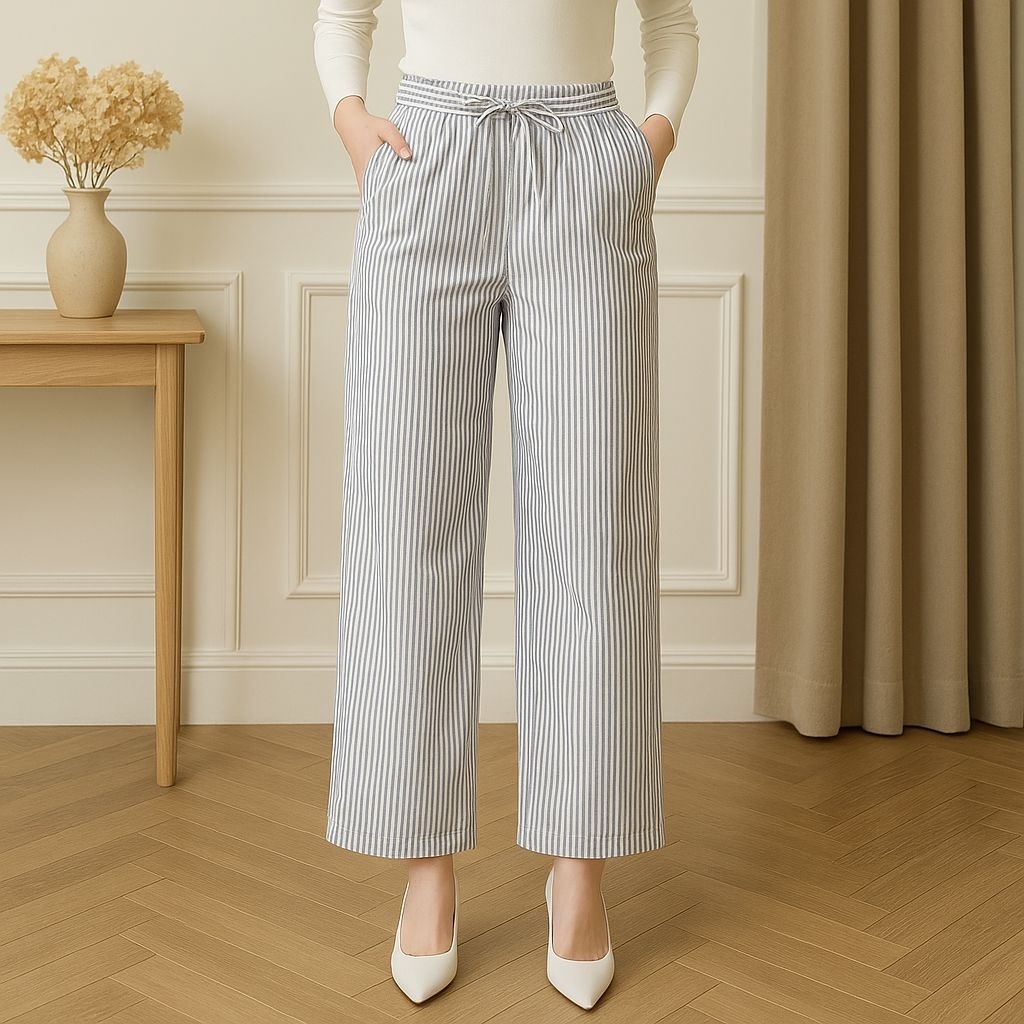 CELANA PANJANG PANTS KULOT SALUR PREMIUM ALL SIZE PINGGANG KARET TALI SERUT AKTIF