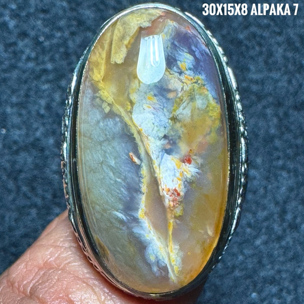 Cincin Batu Akik Natural Lam Alif