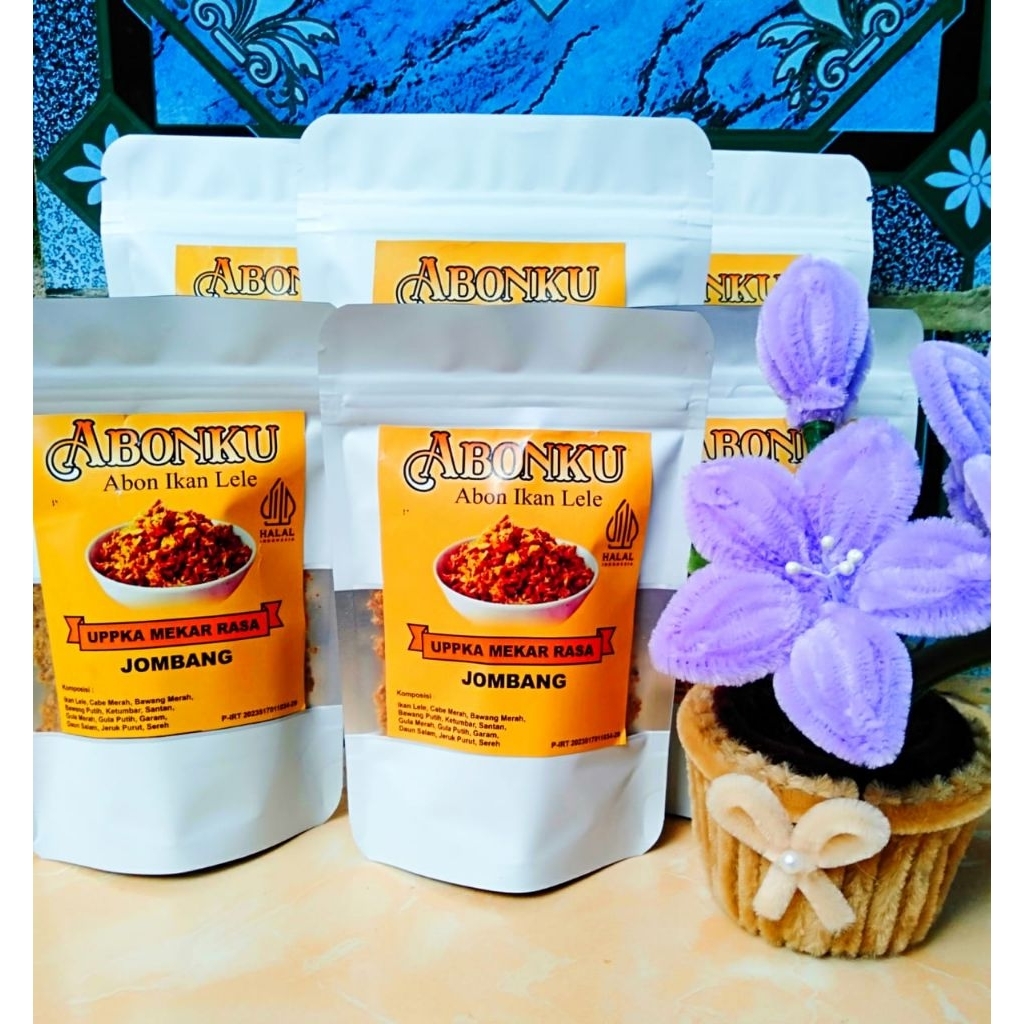 Abon lele ukuran 50 gram dan 100 gram Produksi Jombang Jawa Timur