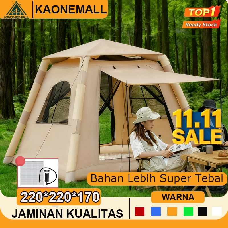 Tenda tiup otomatis 2-4 orang tenda Pompa camping Lipat Tenda Camping Tiup Tiup Udara Tahan Air