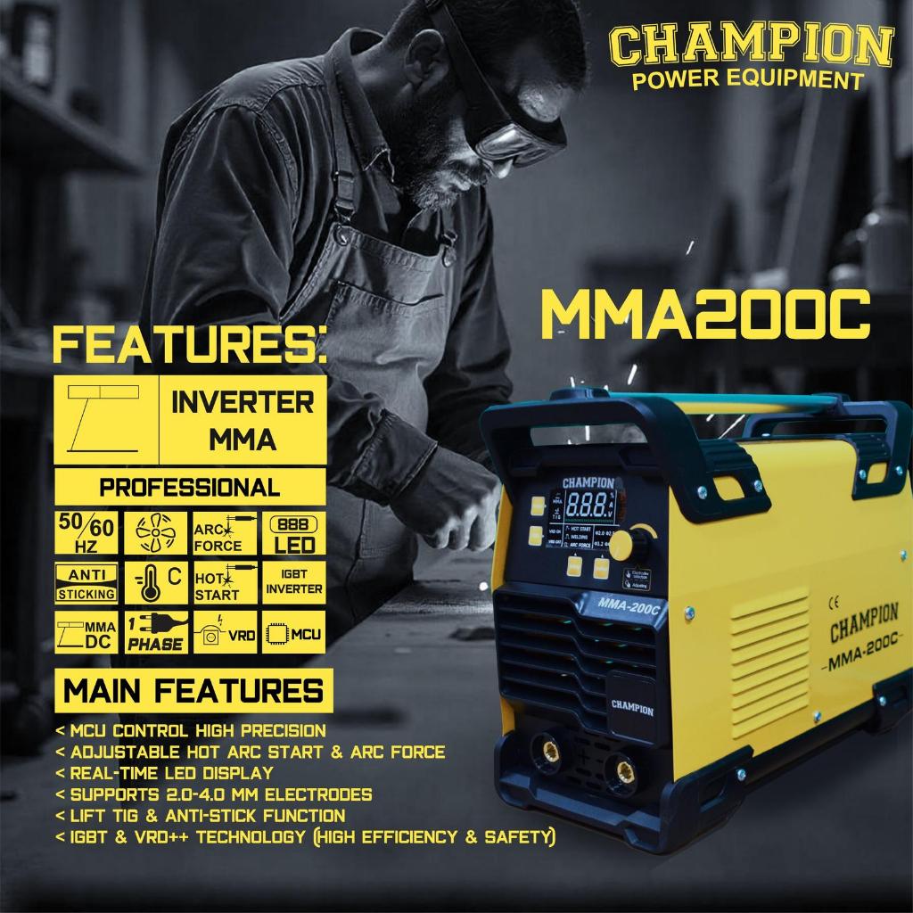 Mesin Las Inverter 200 Amper Champion MMA200IC - Mesin Las Bensin di Makassar