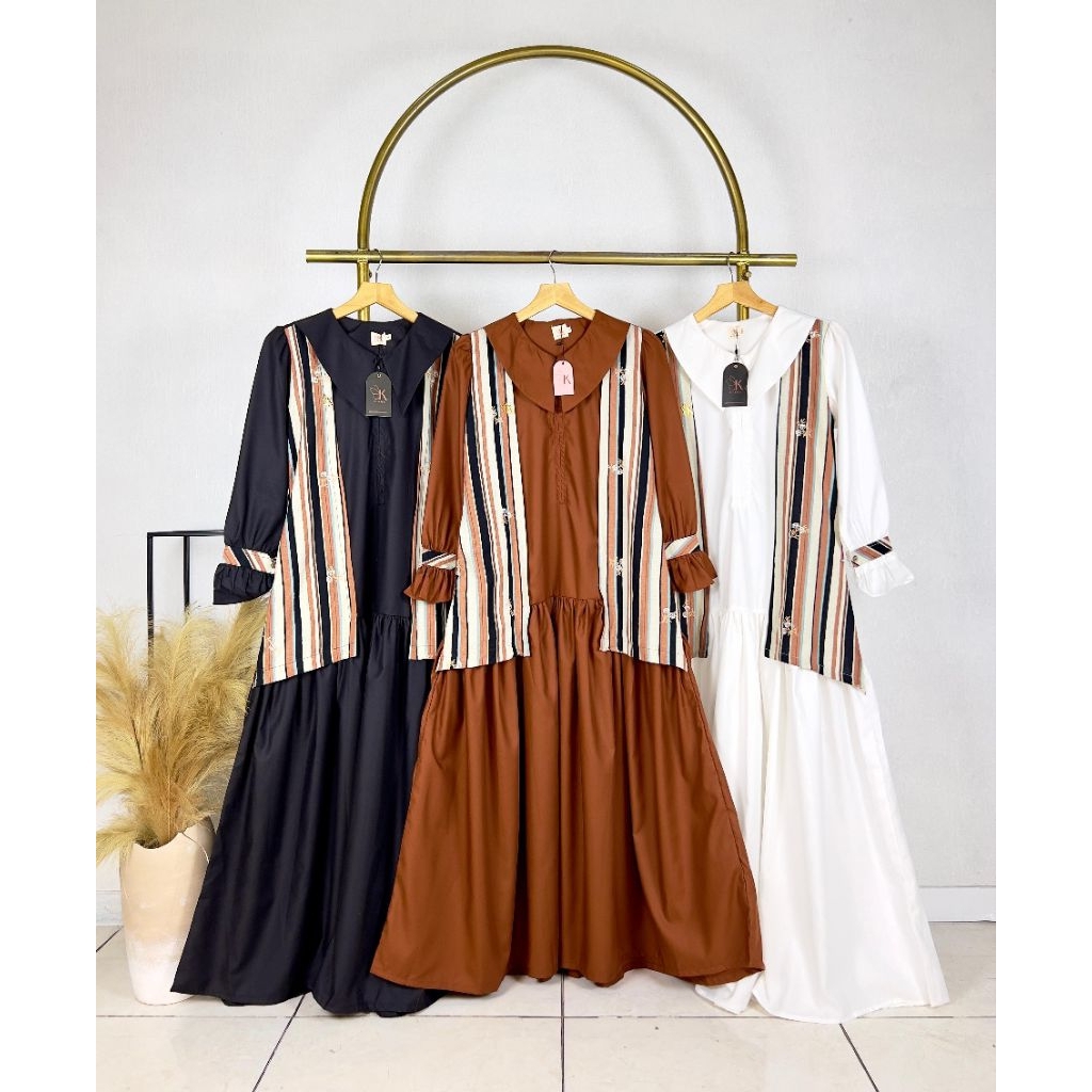 Luna dress by kiara, gamis by kiara, gamis motif